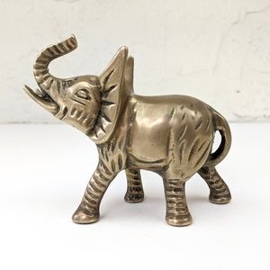 SALE!! Mini Lucky Brass Elephant Trunk Up 4" tall